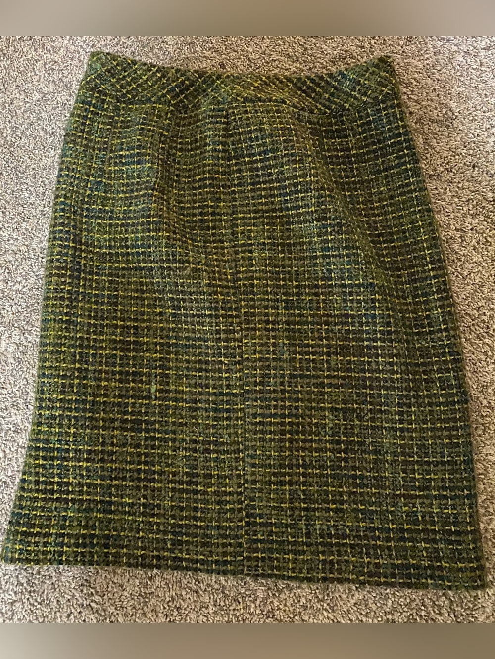 Coldwater Creek Olive & Green Tweed Pencil Skirt